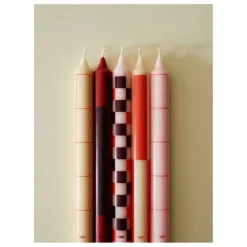 Bougies Pattern - Set de 4 | Rouge