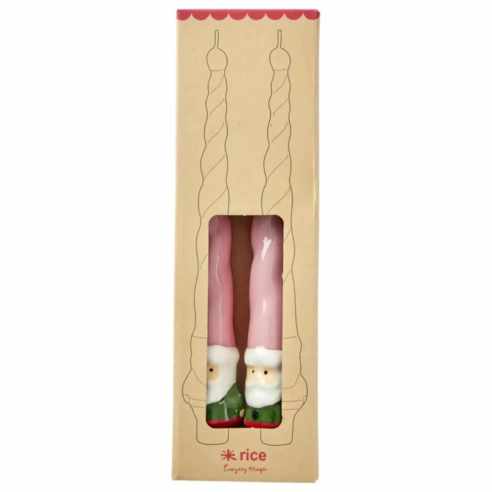 Bougies Père Noël - Set de 2 | Rose pâle