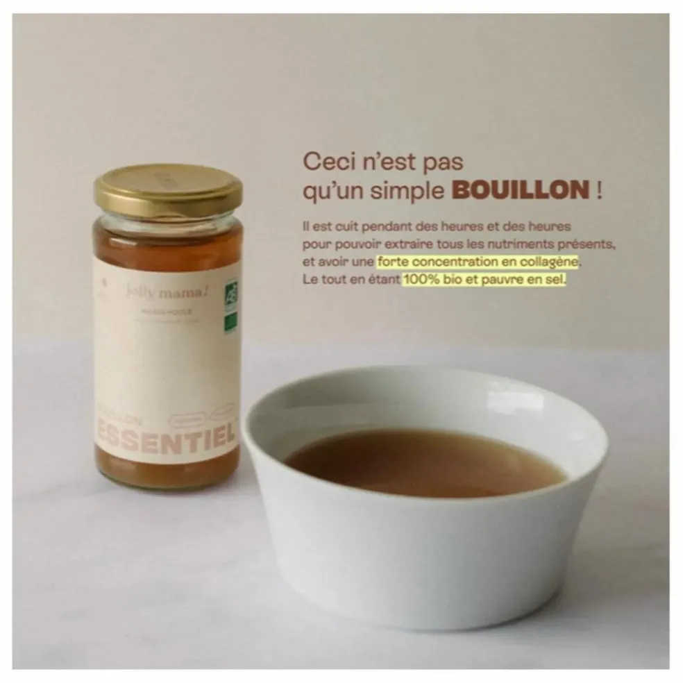 Bouillon d'os de poule Mama Poule - 6 bouillons de 240 ml
