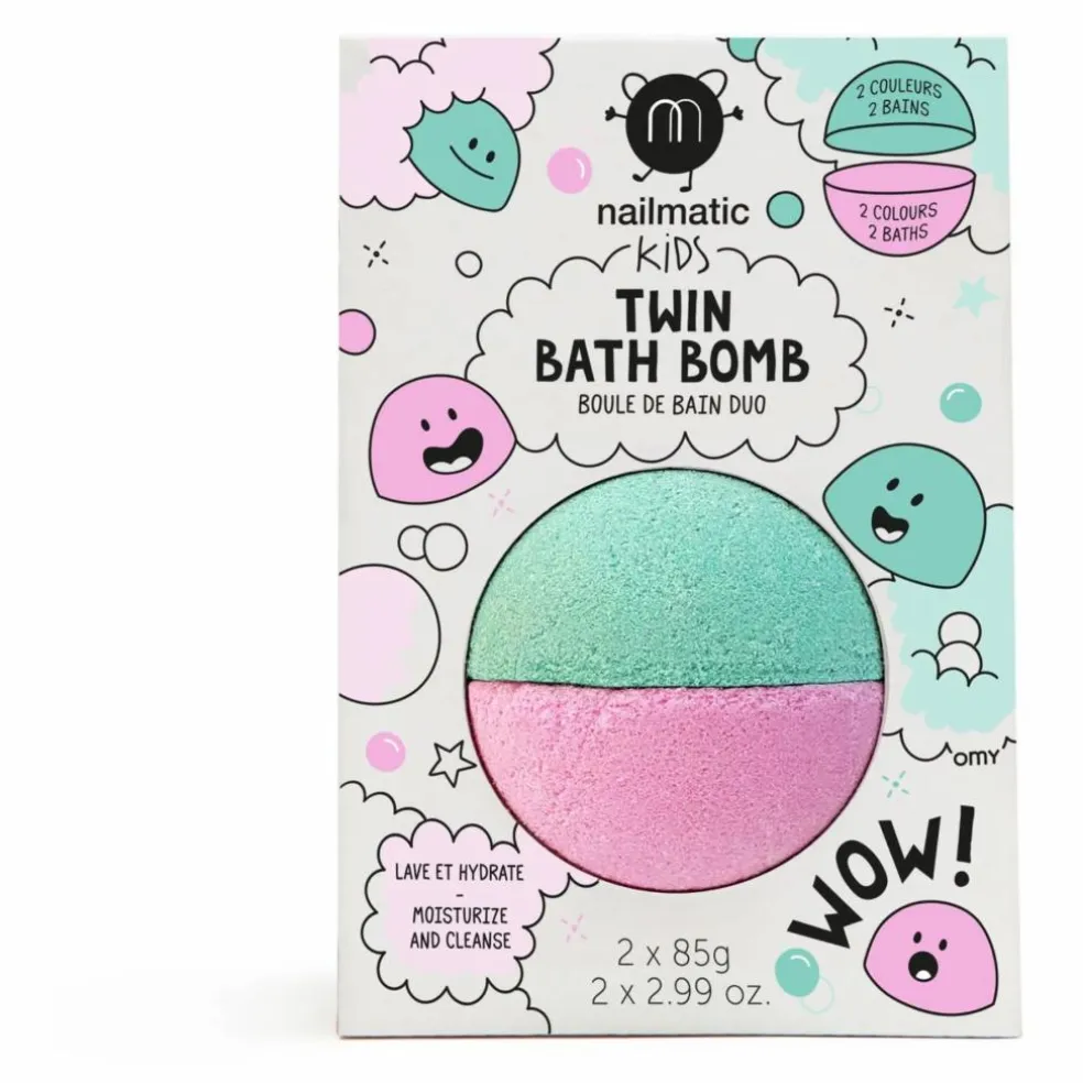 Boule de bain duo rose & vert lagon