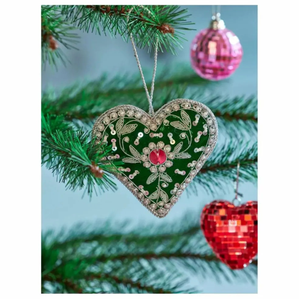 Boule de Noël Cœur | Vert foncé