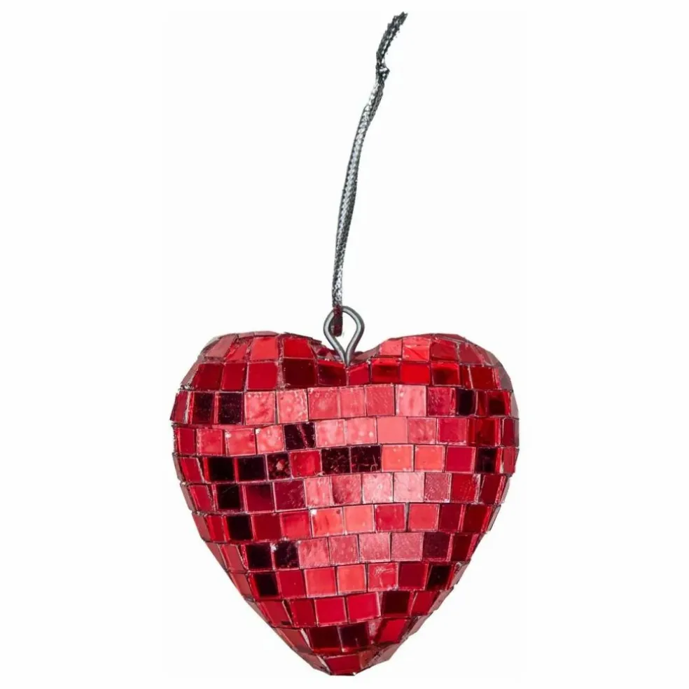 Boule de Noël Disco Cœur | Rouge