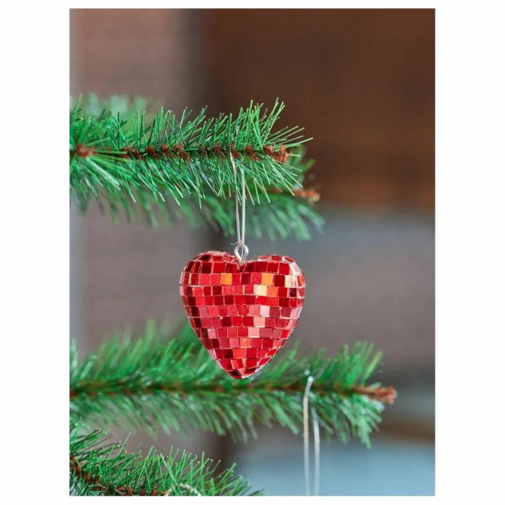 Boule de Noël Disco Cœur | Rouge
