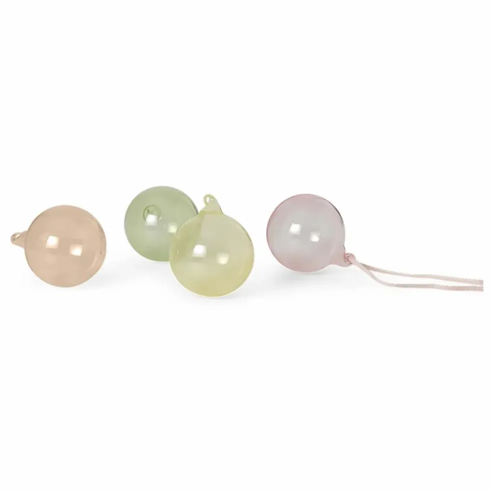 Boules de Noël en verre - Set de 4 | Pastel
