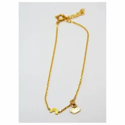 Bracelet Duo Charms Arc-en-ciel Nuage | Doré