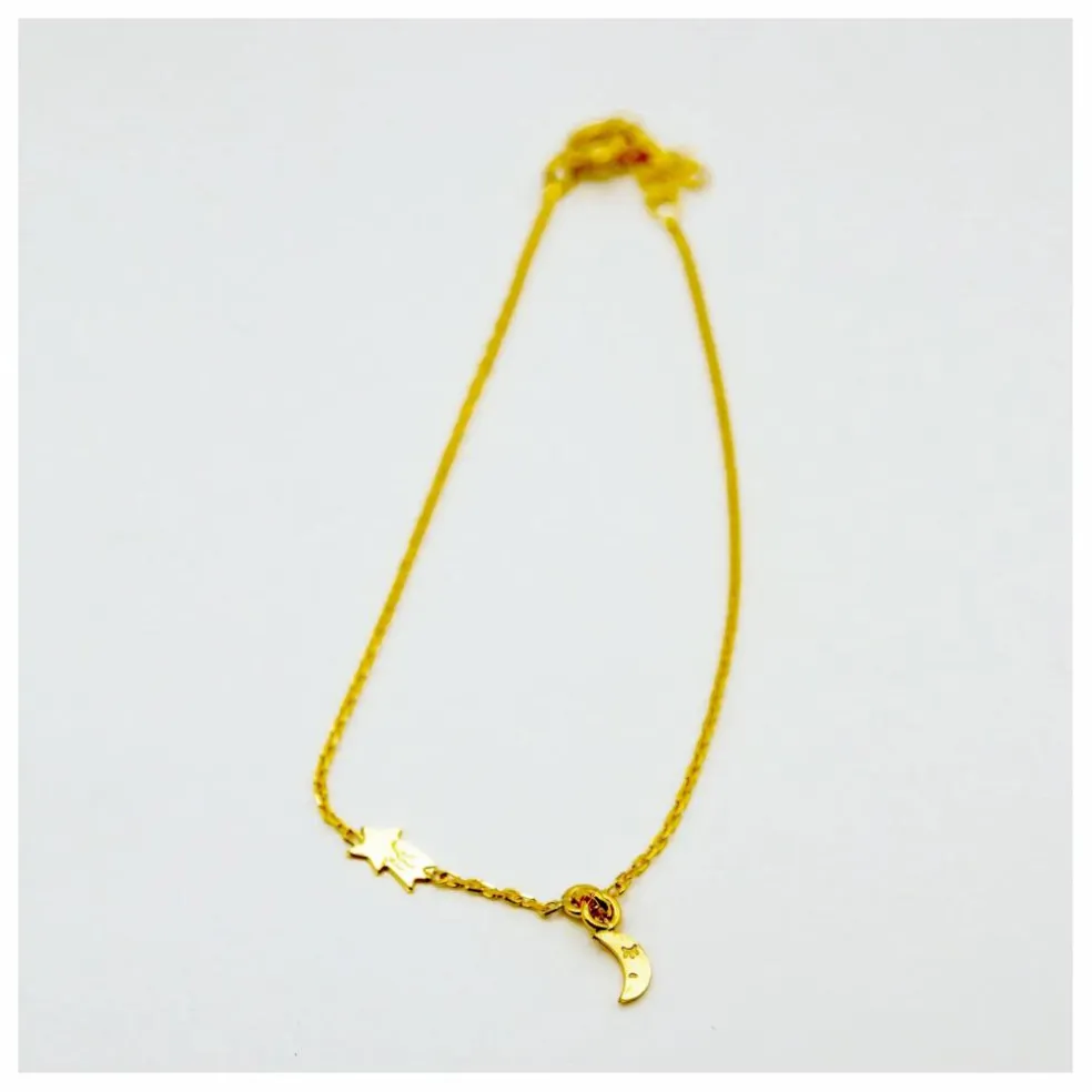 Bracelet Duo Charms Lune | Doré