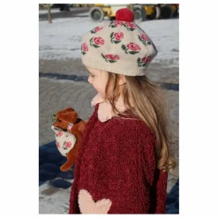 Béret Belou Roses Coton Bio | Ecru