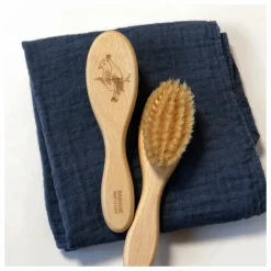 Brosse à cheveux oiseau en hêtre et poils de soie
