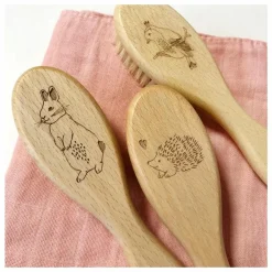 Brosse à cheveux oiseau en hêtre et poils de soie