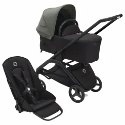 Bugaboo Dragonfly Poussette citadine complète châssis noir | Vert forêt