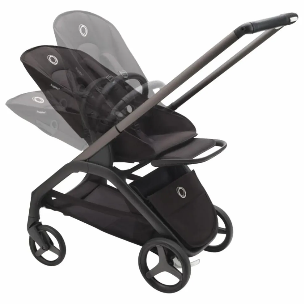 Bugaboo Dragonfly Poussette citadine complète châssis noir | Vert forêt