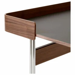 Bureau Pavilion AV17, piètement chromé | Noyer