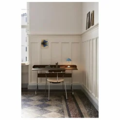 Bureau Pavilion AV17, piètement chromé | Noyer