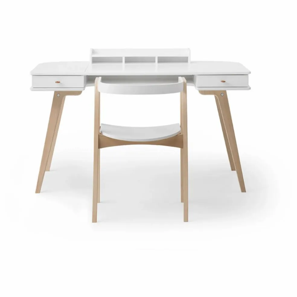 Bureau Wood, 66 cm et chaise Wood | Blanc