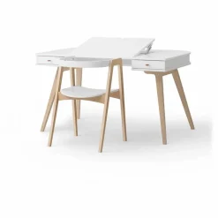 Bureau Wood, 66 cm et chaise Wood | Blanc