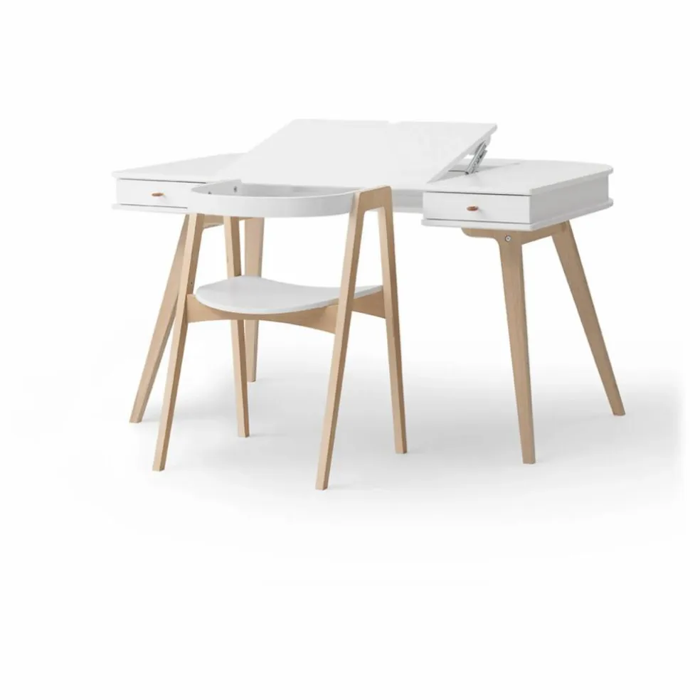Bureau Wood, 66 cm et chaise Wood | Blanc