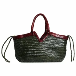 Cabas Crudelia Bicolore Cuir | Vert mousse