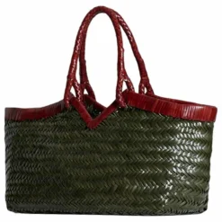 Cabas Crudelia Bicolore Cuir | Vert mousse