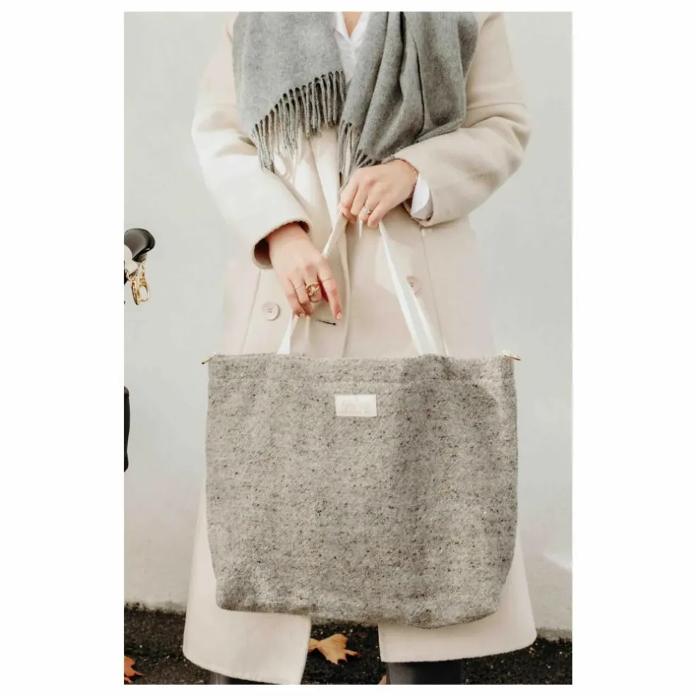 Cabas en laine et lin | Gris chiné