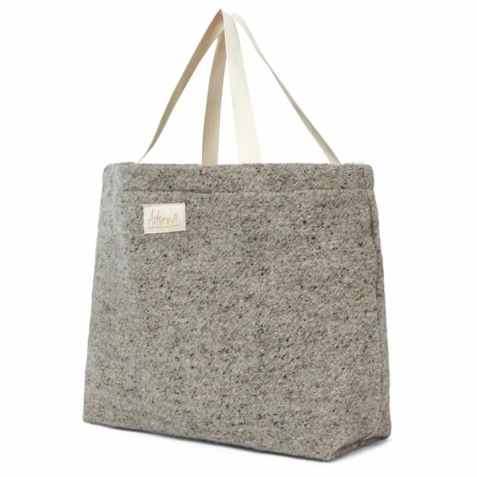Cabas en laine et lin | Gris chiné