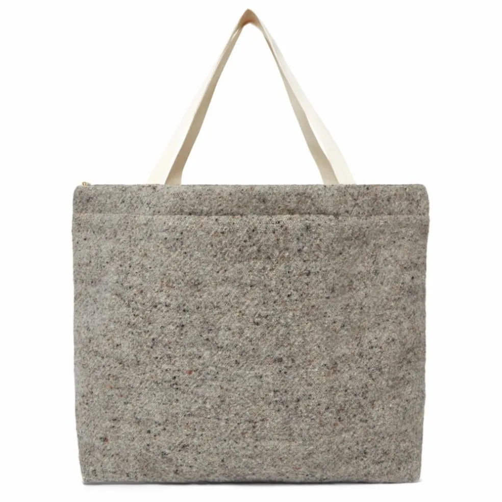 Cabas en laine et lin | Gris chiné