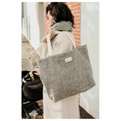 Cabas en laine et lin | Gris chiné