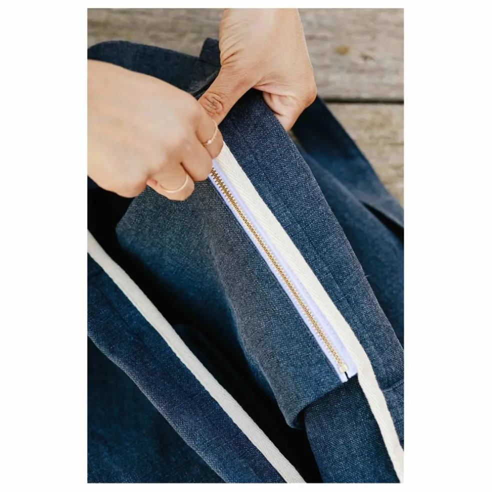 Cabas en lin | Bleu marine