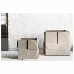 Cache pot Seventies en béton | Gris
