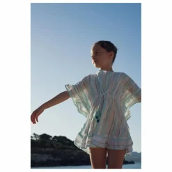 Caftan Bahia Rayé Métallisé | Bleu