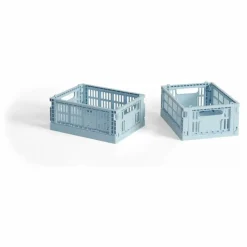 Cagettes pliables Crate - Set de 2 | Bleu Clair