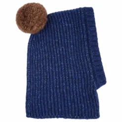 Cagoule Pompon Laine Mérinos | Bleu