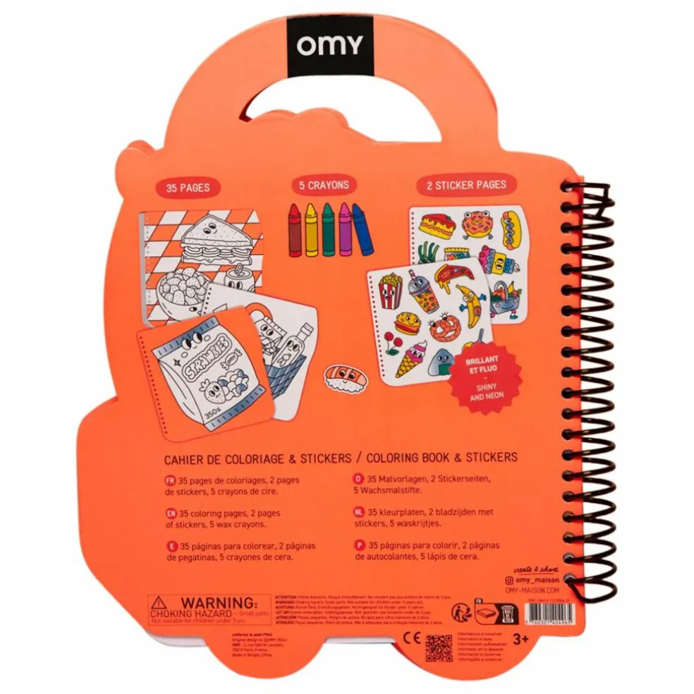 Cahier de coloriage avec stickers Yummy