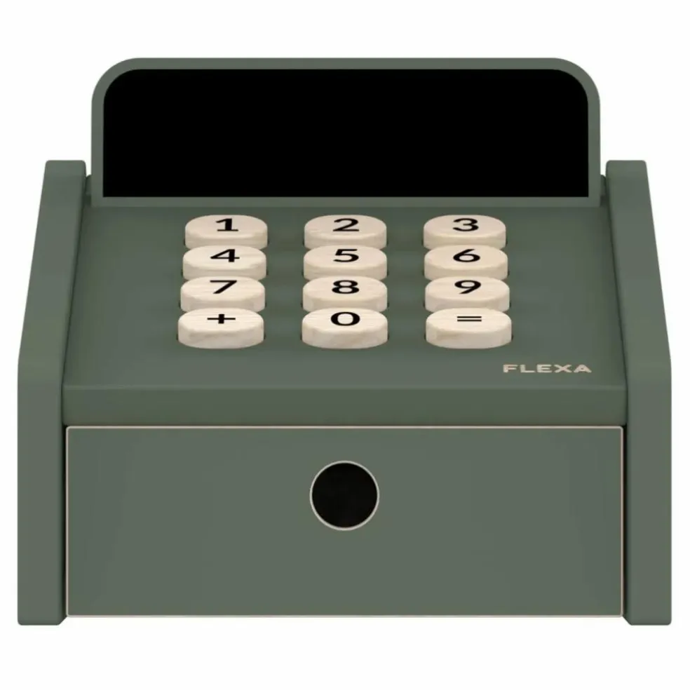 Caisse enregistreuse en bois - Set de 12 pièces | Gris foncé