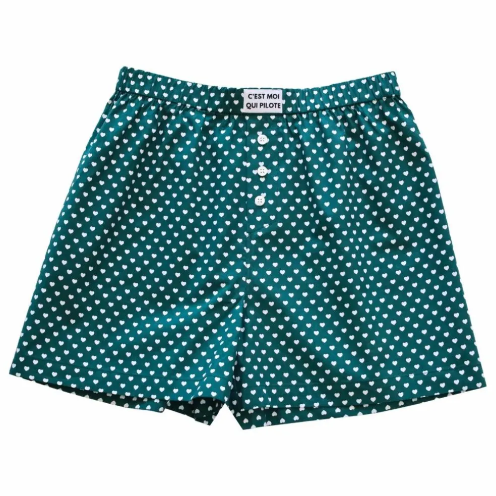 Caleçon Cœurs | Vert