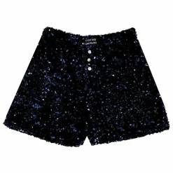 Caleçon Velours Sequins | Bleu nuit