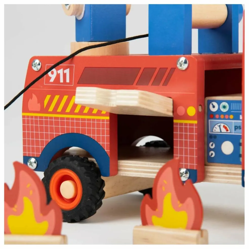 Camion de pompier avec ses accessoires | Rouge