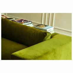 Canapé 4 places Bellechasse en velours brut - 275 cm | Vert mousse