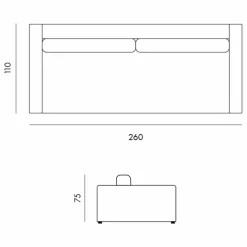 Canapé 4 places Bellechasse light en velours gratté - 260 cm | Cognac