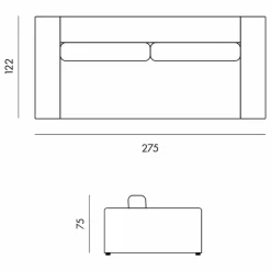 Canapé 4 places Bellechasse en coton et lin - 275 cm | Gris