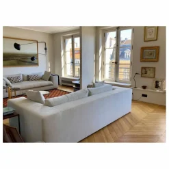 Canapé 4 places Bellechasse en coton et lin - 275 cm | Gris