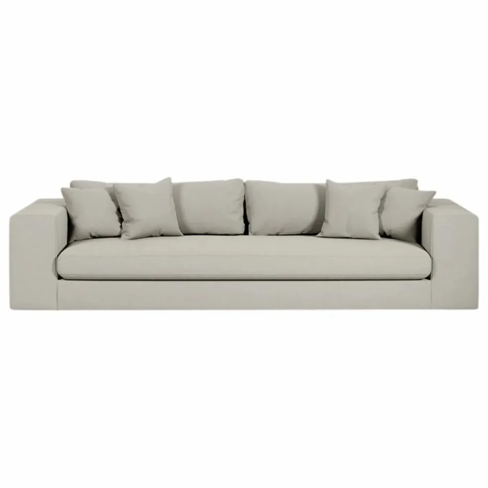 Canapé 4 places Bellechasse en coton et lin - 275 cm | Perle