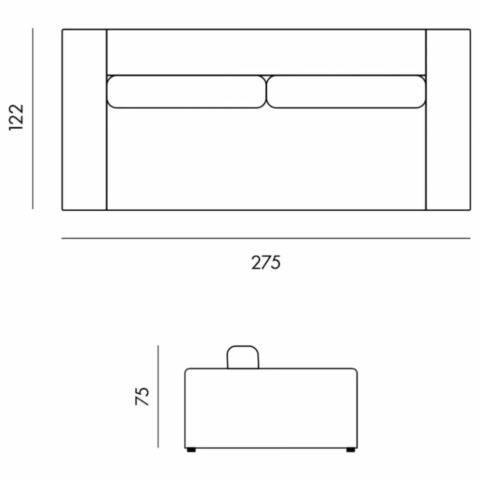 Canapé 4 places Bellechasse en coton et lin - 275 cm | Perle