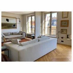 Canapé 4 places Bellechasse en velours brut - 275 cm | Bleu marine