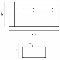 Canapé 3 places Bellechasse en coton et lin - 245 cm | Perle