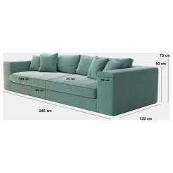 Canapé 3 places Bellechasse en coton et lin - 245 cm | Perle