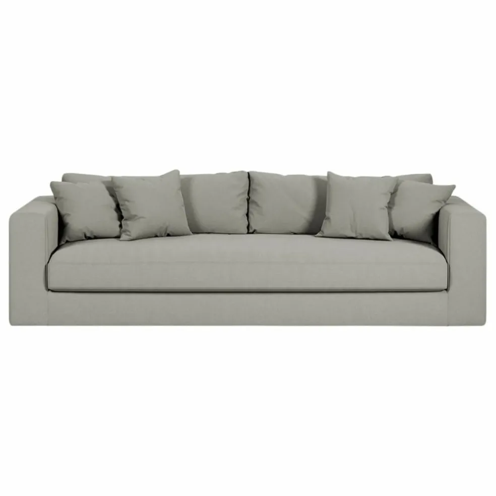 Canapé 4 places Bellechasse light en coton et lin - 260 cm | Gris