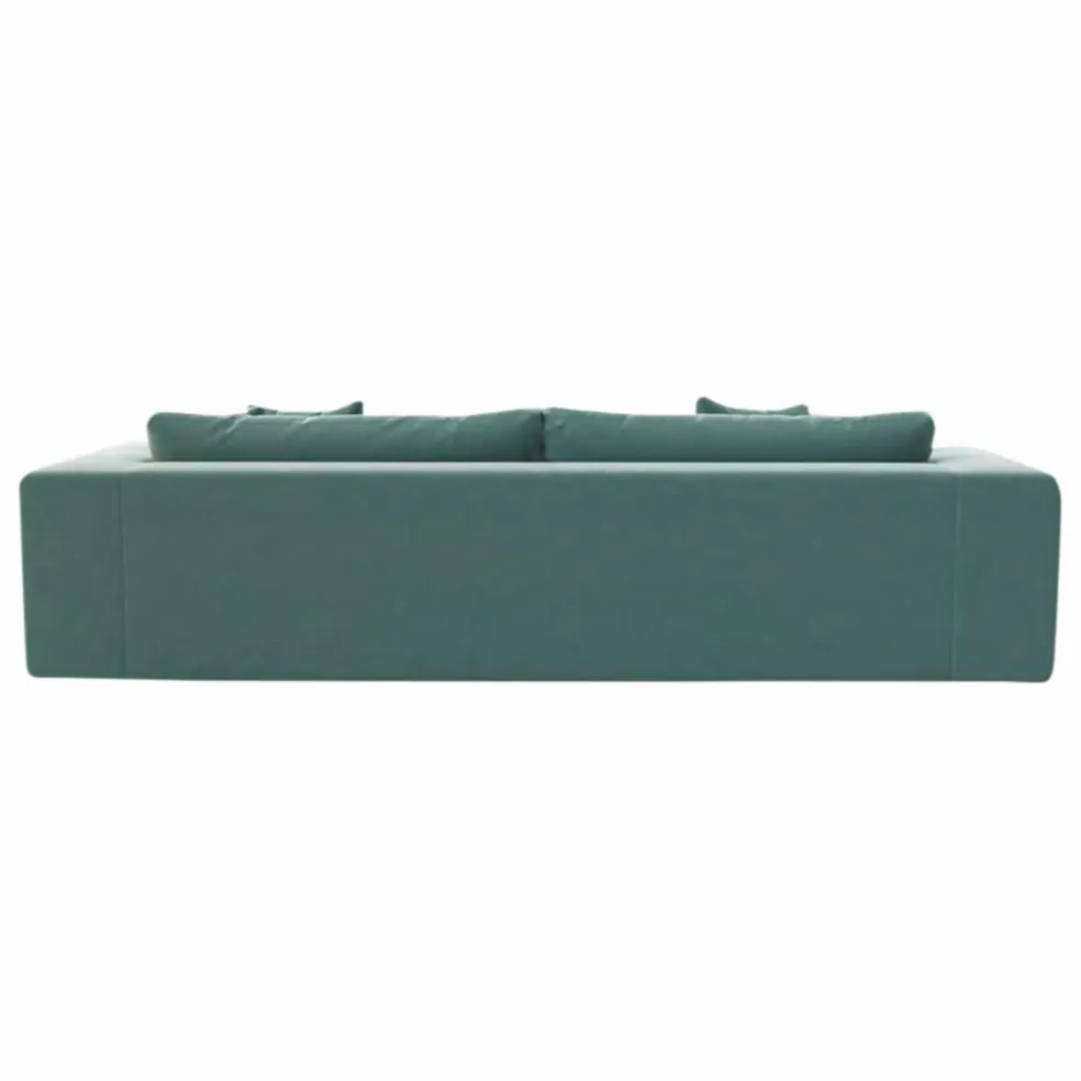 Canapé 4 places Bellechasse light en velours brut - 260 cm | Vert mousse
