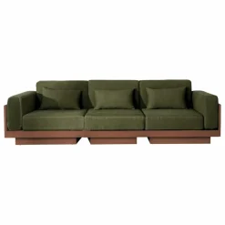 Canapé 3 places Georges le Confortable avec accoudoirs | Vert kaki