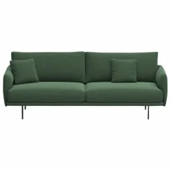 Canapé 3 places Isly en tissu chiné - 205 cm | Vert forêt