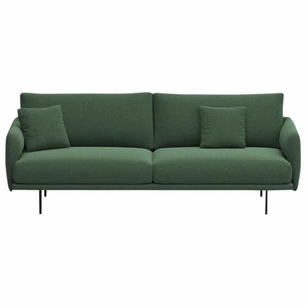 Canapé 3 places Isly en tissu chiné - 205 cm | Vert forêt